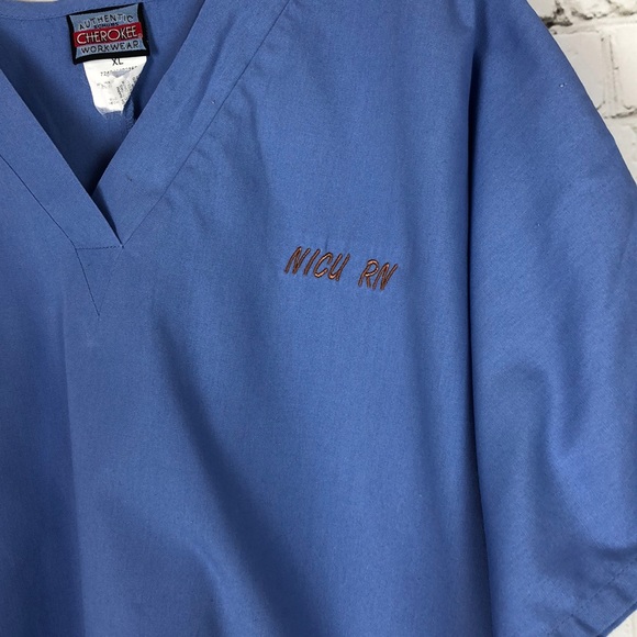 Cherokee ceil blue Scrub Top XL NICU RN - Picture 2 of 9